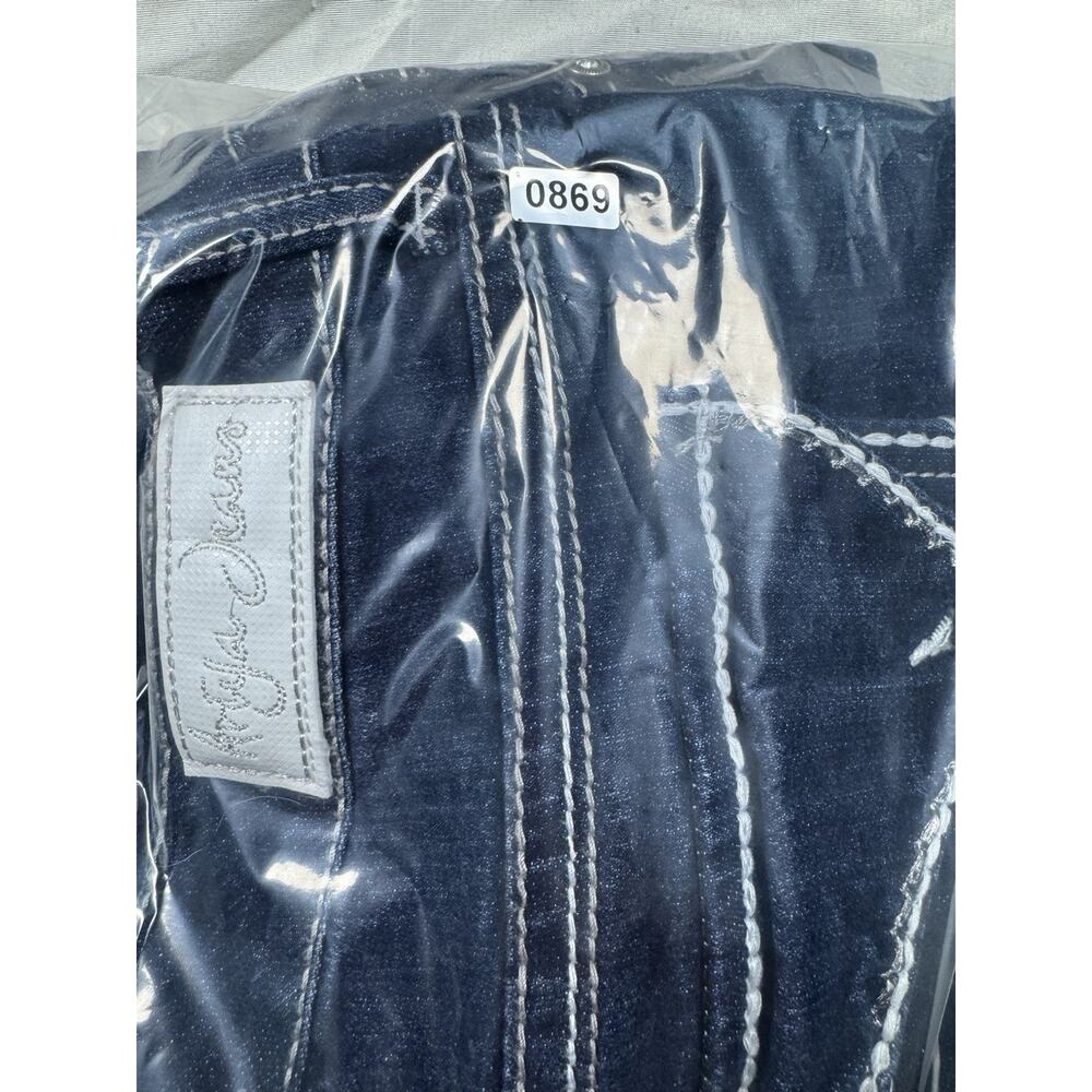 Arija Jeans Bermuda Shorts Womens 15/16 Dark Wash Cuffed Stretch Denim - Picture 15 of 16